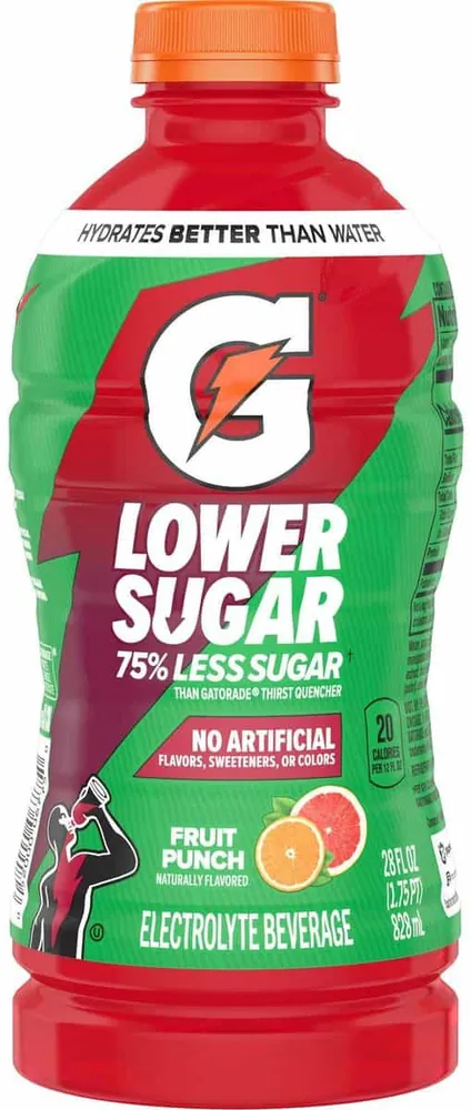 Gatorade Lower Sugar Electrolyte Beverage Fruit Punch (28 fl oz)
