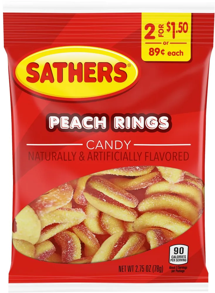 Sathers Peach Rings Candy (2.75 oz)
