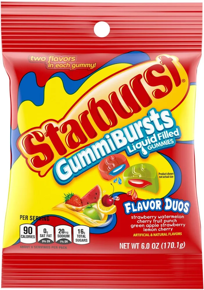 Starburst Gummibursts Liquid Filled Gummies Candy (6 oz)