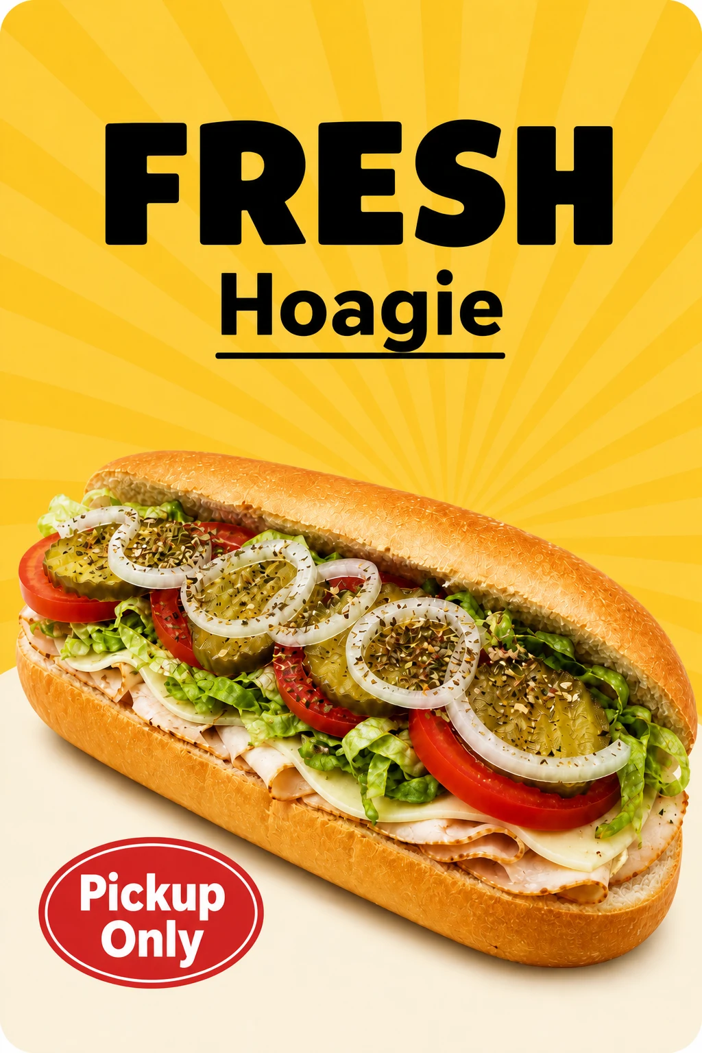 Hoagie, available for pickup at Crimson Deli